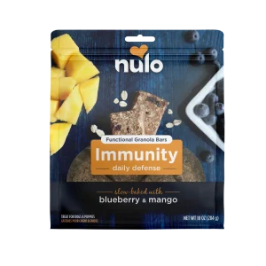 Nulo Functional Granola Bar Immunity Daily Defense Dog Treats Blueberry & Mango 10 oz