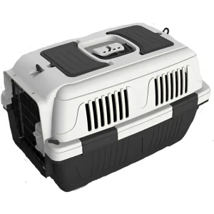 NutraPet Closed Top Carrier Box for Dogs and Cats (Dark Grey)