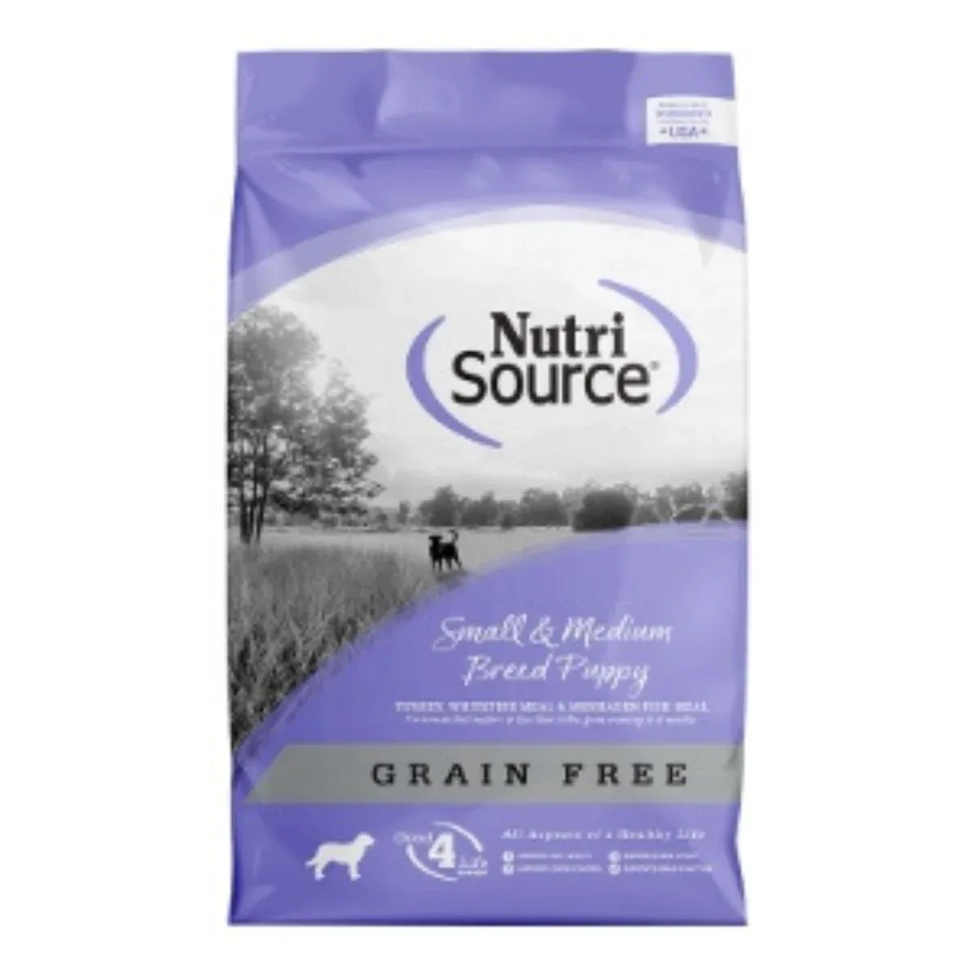 NutriSource Small & Medium Breed Puppy Grain-Free Dry Dog Food Turkey 4 lb