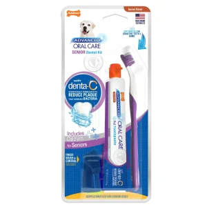 Nylabone Advanced Oral Care Senior Dog Dental Kit Bacon, 3-Count