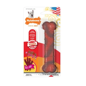 Nylabone Flavor Frenzy Power Chew Durable Dog Chew Toy Beef Jerky, Small/Regular up to 25 lb. 1 ct