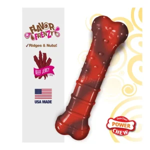 Nylabone Flavor Frenzy Power Chew Durable Dog Chew Toy Beef Jerky, X-Small/Petite up to 15 lb. 1 ct