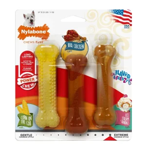 Nylabone Flavor Frenzy Power Dog Chew Triple Pack Chicken, Corn & Ice Cream Sundae Small/Regular - up to 25 lb