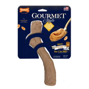 Nylabone Gourmet Style Strong Chew Dog Toy Stick, Peanut Butter, X-Large/Souper 50 lb. 1 ct