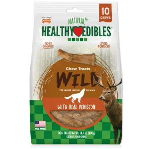Nylabone Healthy Edibles WILD All-Natural Long-Lasting Antler Dog Chew Treats Venison, Large/Giant up to 50 lb. 10 ct