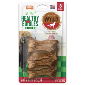 Nylabone Healthy Edibles WILD All-Natural Long-Lasting Dog Chew Treats Bison, Small/Regular up to 25 lb. 8 ct
