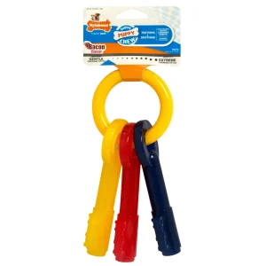 Nylabone Just for Puppies Teething Chew Dog Toy Keys Bacon, X-Small/Petite up to 15 lb 1 ct