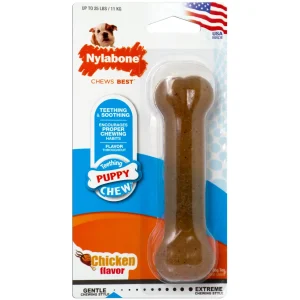 Nylabone Just for Puppies Teething Dog Chew Classic Bone Chicken, Small/Regular up to 25 lb. 1 ct