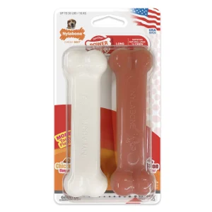 Nylabone Power Chew Bacon Chicken Durable Dog Chew Toy Pack Bacon Chicken, Medium/Wolf up to 35 lb 2 ct