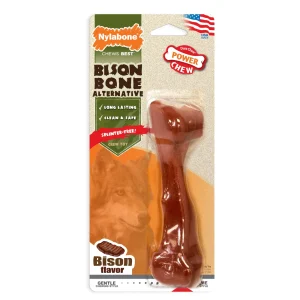 Nylabone Power Chew Bison Bone Alternative Nylon Chew Dog Toy Bison, Large/Giant up to 50 lb. 1 ct