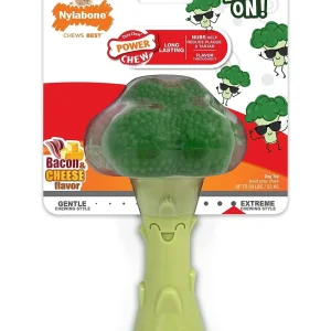 Nylabone Power Chew Broccoli Dog Toy Bacon Cheese, Large/Giant up to 50 lb. 1 ct