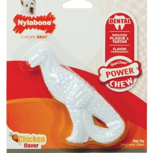 Nylabone Power Chew Dental Dinosaur Dog Toy Chicken, White, Small/Regular up to 25 lb. 1 ct