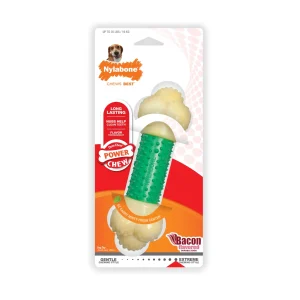 Nylabone Power Chew Double Action Durable Dog Toy Bacon, Medium/Wolf up to 35 lb. 1 ct