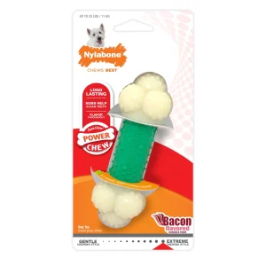 Nylabone Power Chew Double Action Durable Dog Toy Bacon Small/Regular, up to 25 lb