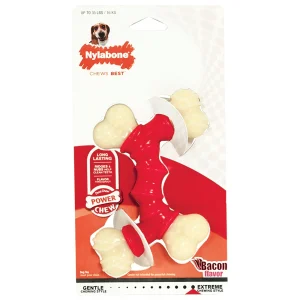 Nylabone Power Chew Double Bone Bacon Dog Chew Toy Bacon, Medium/Wolf up to 35 lb 1 ct