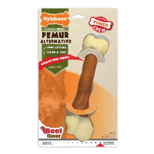 Nylabone Power Dog Chew Femur Dog Bone Alternative Beef, Large/Giant up to 50 lb. 1 ct