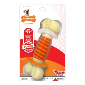 Nylabone PRO Action Dental Power Chew Durable Dog Toy Bacon, Orange, Large/Giant up to 50 lb 1 ct