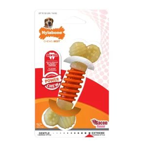 Nylabone PRO Action Dental Power Chew Durable Dog Toy Bacon, Orange, Medium/Wolf up to 35 lb 1 ct