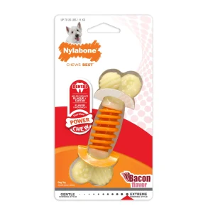 Nylabone PRO Action Dental Power Chew Durable Dog Toy Bacon Small/Regular, up to 25 lb