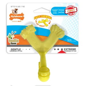 Nylabone Puppy Power Chew Axis Bone Nylon Chew Dog Toy Vanilla, Small/Regular up to 25 lb. 1 ct