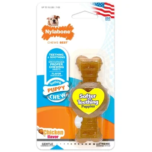 Nylabone Puppy Ring Bone Teething Dog Toy for Puppies Chicken, X-Small/Petite up to 15 lb 1 ct