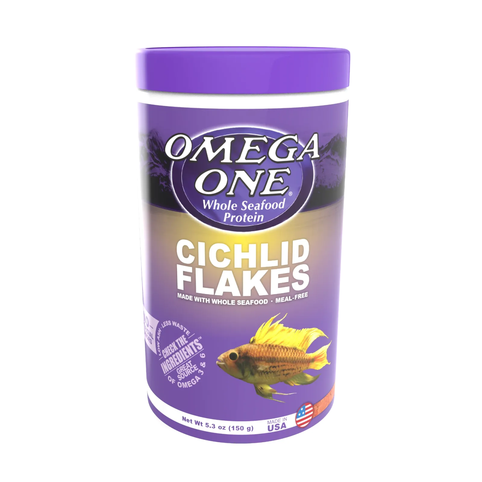 Omega One Cichlid Flakes Fish Food 5.3 oz