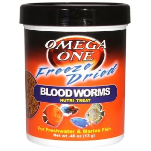 Omega One Freeze Dried Blood Worms, 0.46 oz.