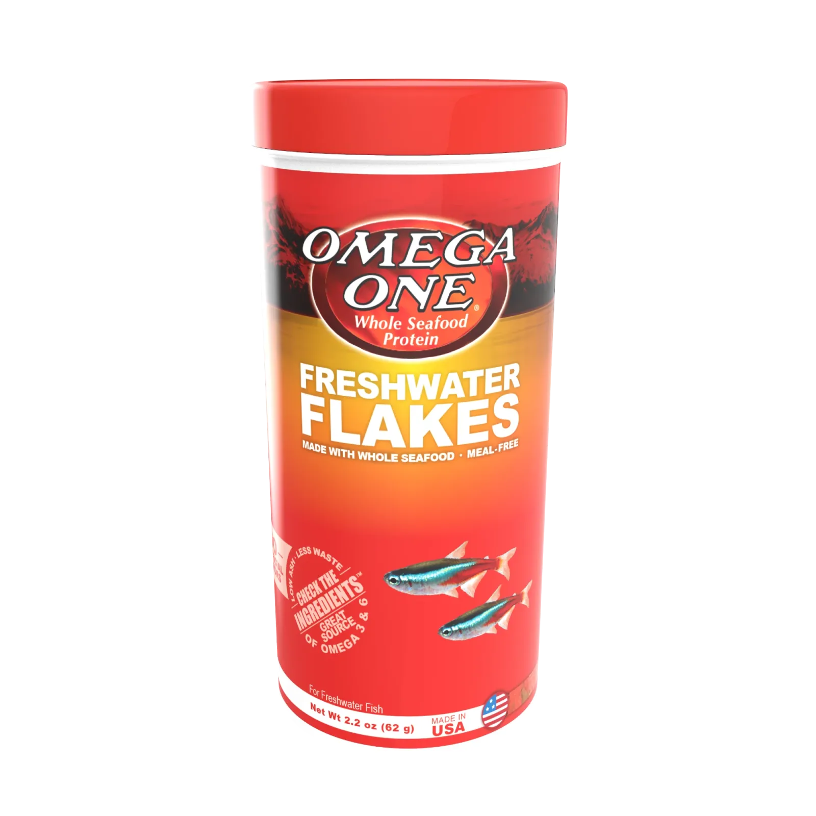 Omega One Freshwater Flakes Fish Food 2.2 oz