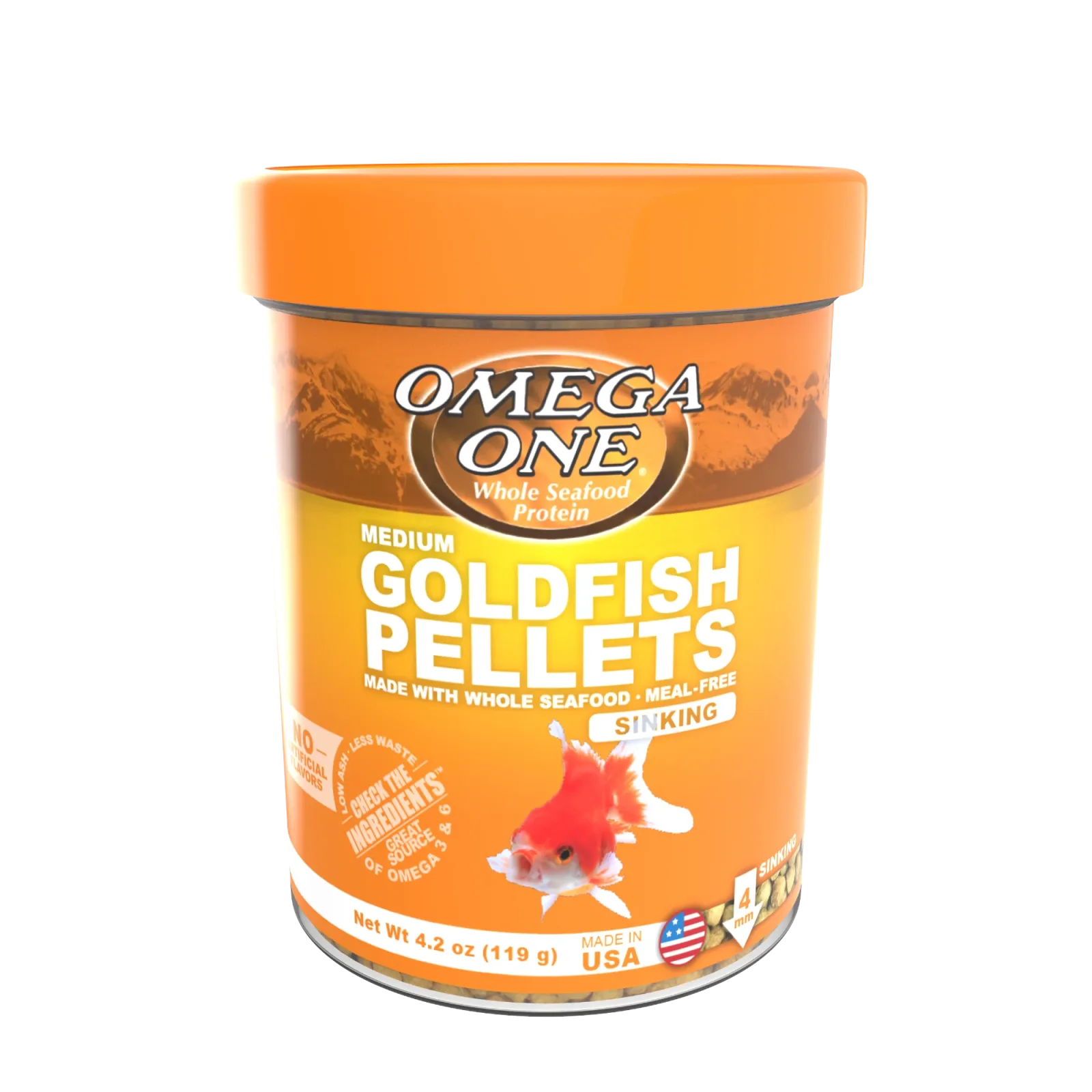 Omega One Goldfish Sinking Pellet Fish Food Medium Pellets 4.2 oz