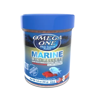 Omega One Marine Mini Slow Sinking Pellet Fish Food Mini Pellets 1.8 oz