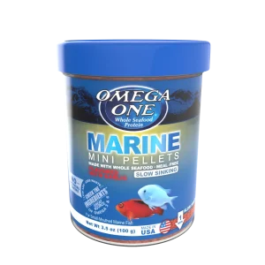Omega One Marine Mini Slow Sinking Pellet Fish Food Mini Pellets 3.5 oz