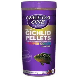 Omega One Medium Cichlid Pellets Floating, 6.4 oz.