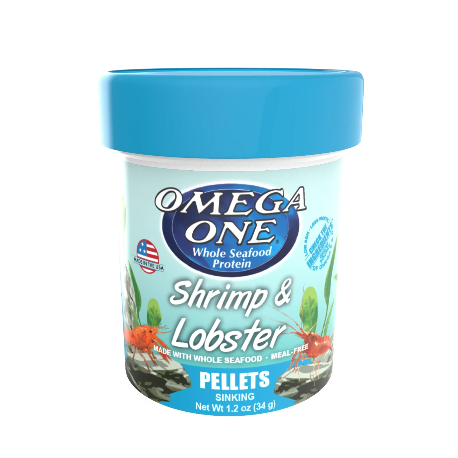 Omega One Shrimp & Lobster Sinking Pellet Food 1.2 oz