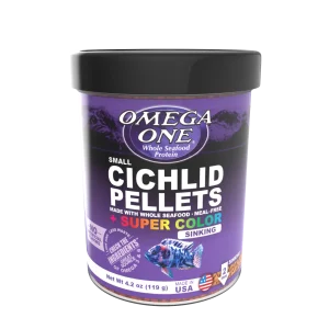 Omega One Super Color Cichlid Sinking Pellet Fish Food Small Pellets 4.2 oz