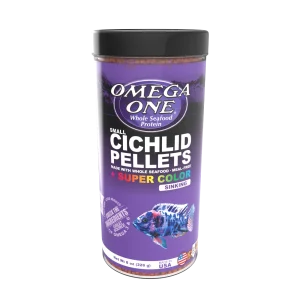Omega One Super Color Cichlid Sinking Pellet Fish Food Small Pellets 8 oz