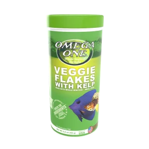 Omega One Veggie Flakes w/Kelp Fish Food 2.2 oz