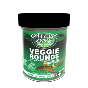 Omega One Veggie Rounds Sinking Pellet Fish Food 2 oz