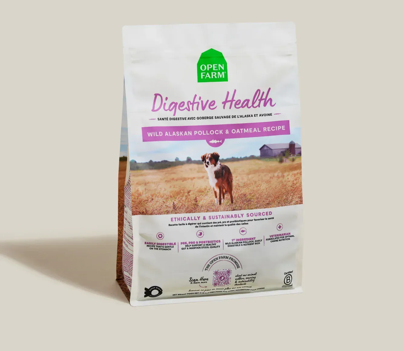 Open Farm Pollock & Oatmeal Digestive Health Dry Dog Food