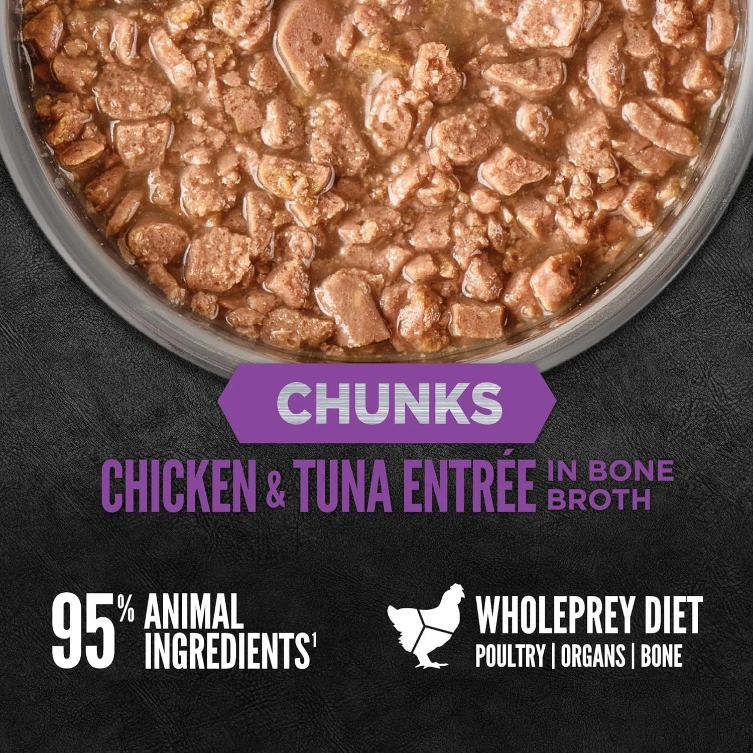 Orijen Grain Free Chunks & Shreds, Kitten Chicken & Tuna Wet Cat Food (3oz) - Image 2