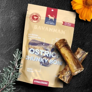 Ostrich Chunky Bones (5" x 2" - 2 Pack): The Long-Lasting, Flavor
