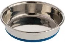 OurPets Premium Rubber Bonded Stainless Steel Cat Bowl, Silver, 8 oz