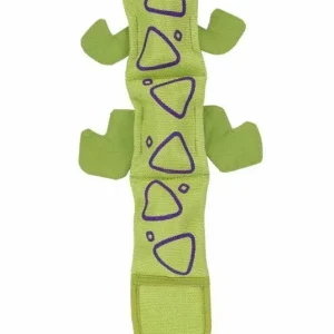 Outward Hound Fire Biterz Dog Toy Lizard 2 Squeakers, Green Large