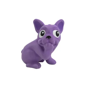 Outward Hound Tootiez Grunting French Bulldog Interactive Chew Toy for Dogs (Purple)