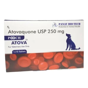 Panav Biotech Pooch Atova (Atovaquone) 250mg for Dogs (pack of 10 tablets)