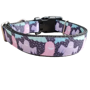 Pastel Ghosts Nylon Dog Collar