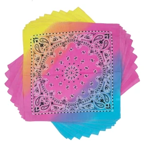 Pastel Paisley Bandana, 22 Inch, 12 Pack