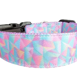 Pastel Pyramids Nylon Dog Collar MD, LG, XL, Leash