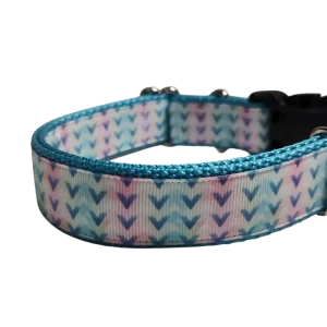 Pastel Tribal V Pattern Nylon Dog Collar