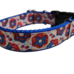 Patriotic Donuts Nylon Dog Collar