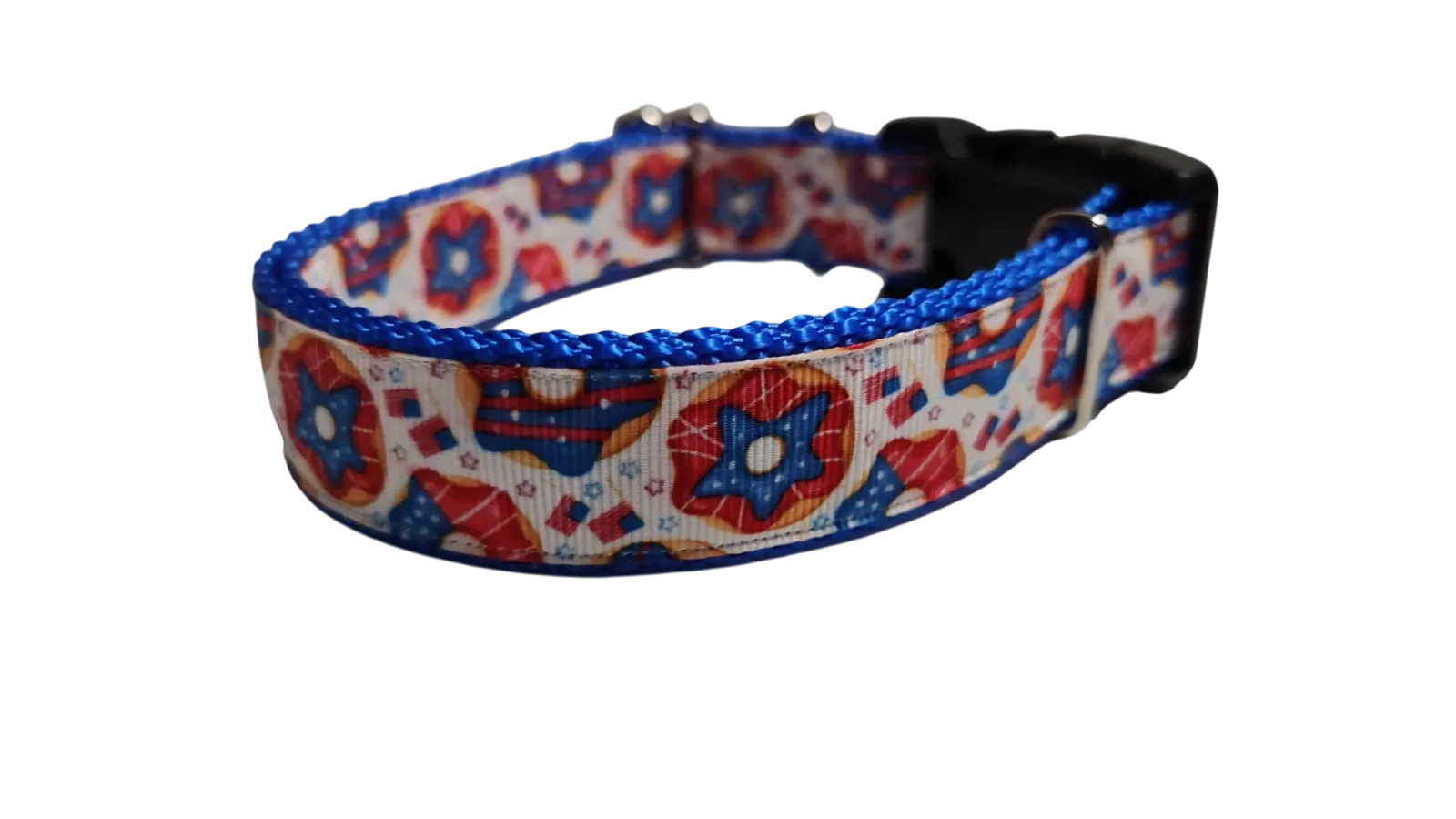 Patriotic Donuts Nylon Dog Collar